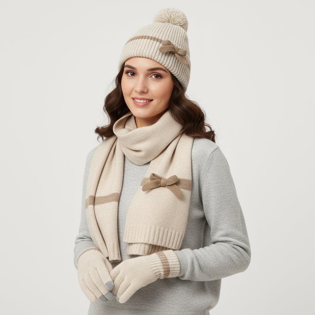 Winterset mit Mütze Schal Handschuhen