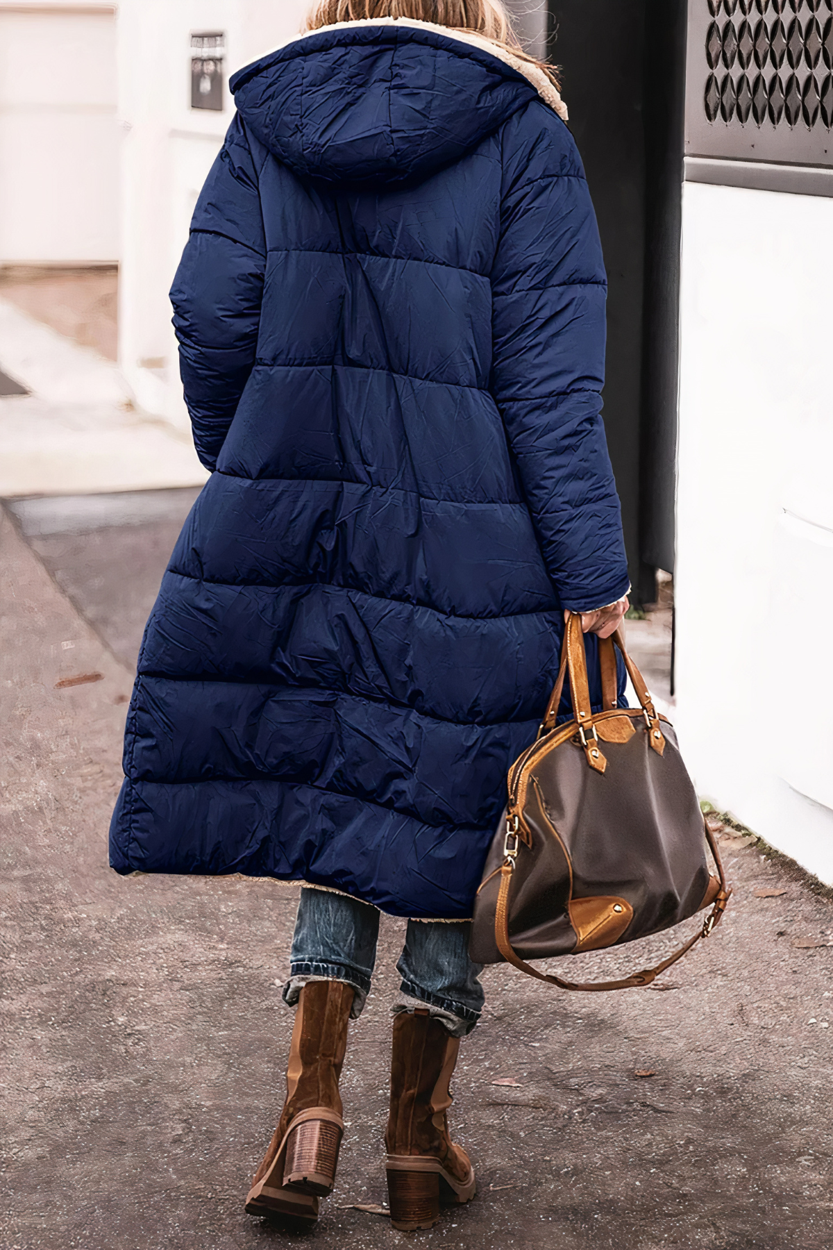 Parka Mantel mit Kapuze und Doppelreihe