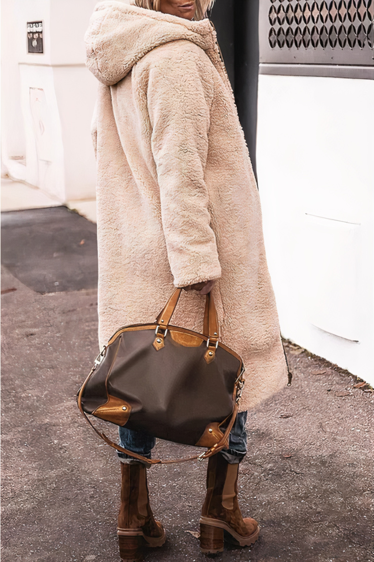 Parka Mantel mit Kapuze und Doppelreihe