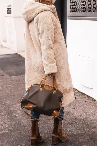 Parka Mantel mit Kapuze und Doppelreihe