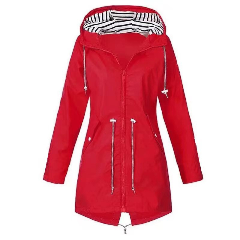 Regenjacke mit Kapuze und Reissverschluss