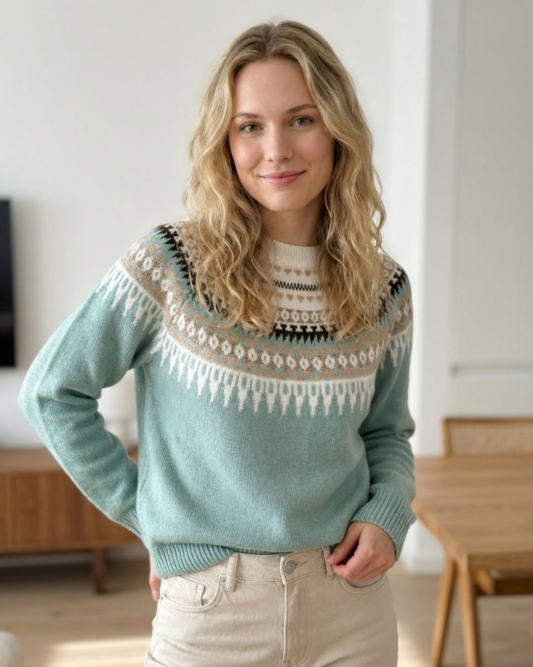 Strickpullover mit Strukturmuster