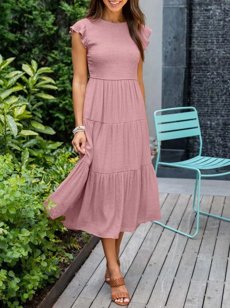 Fliessendes A-Linien Midikleid