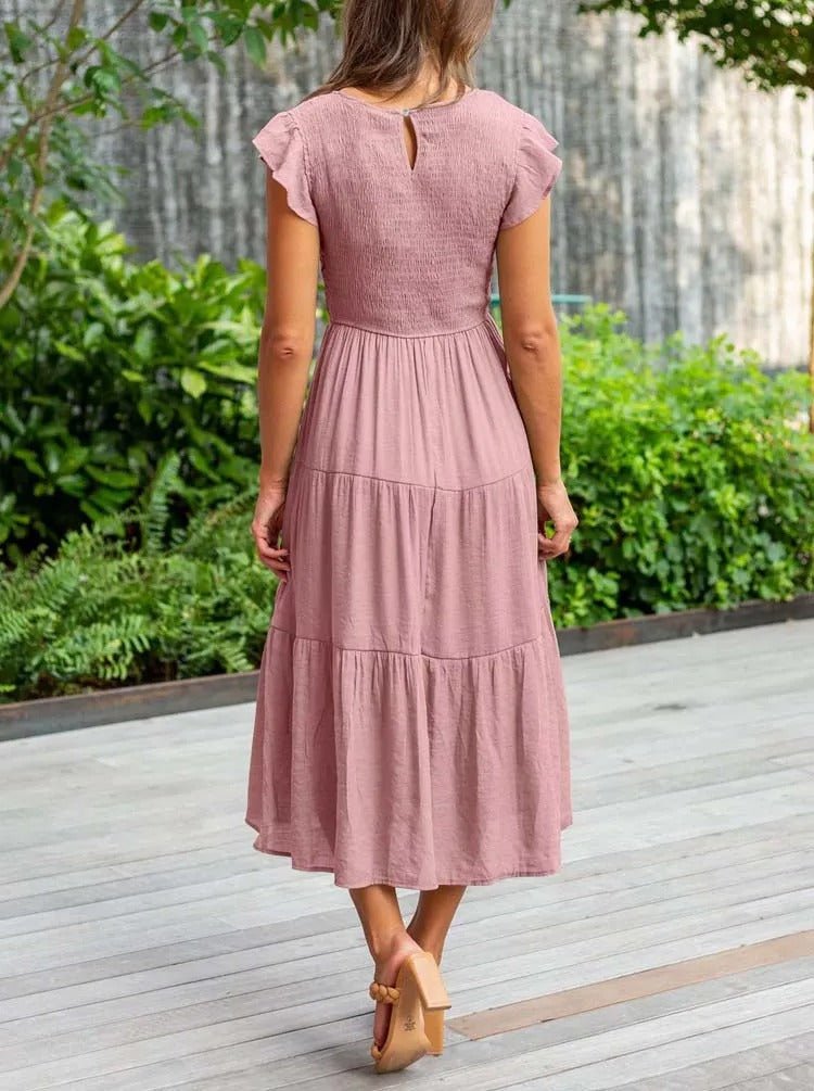 Fliessendes A-Linien Midikleid