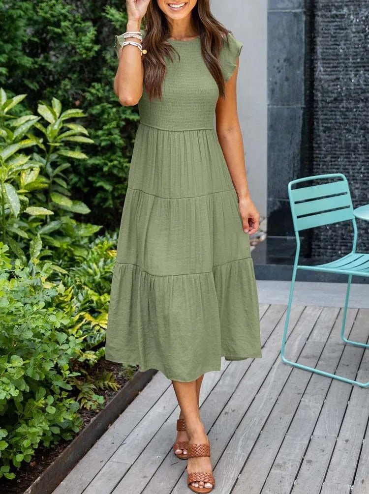 Fliessendes A-Linien Midikleid