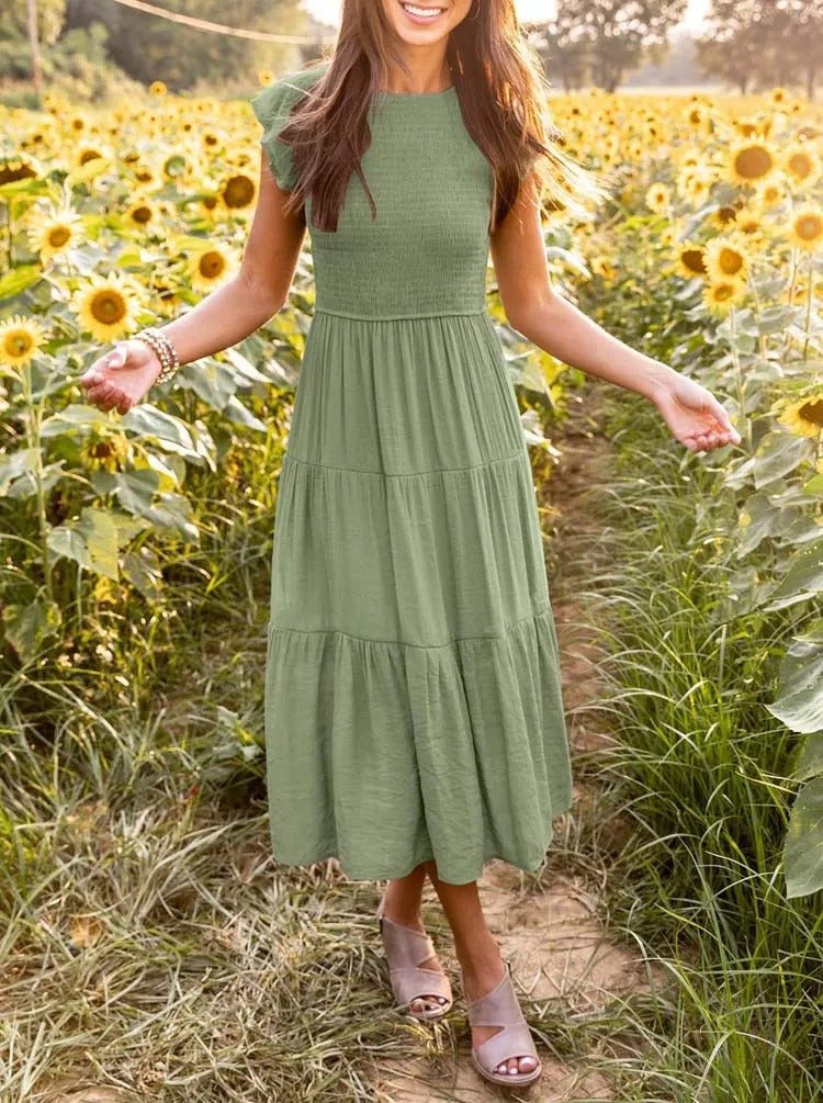 Fliessendes A-Linien Midikleid