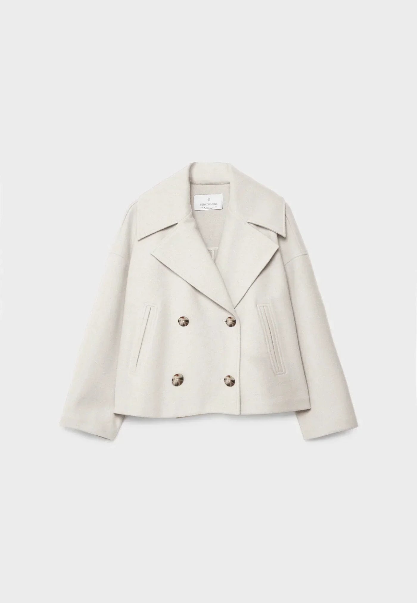 Kurze Jacke mit Doppelreihe und Stehkragen