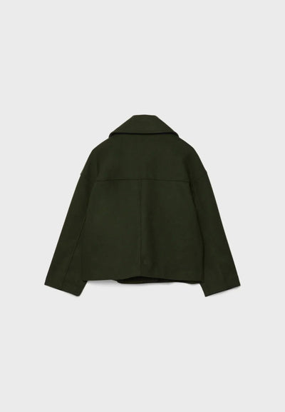 Kurze Jacke mit Doppelreihe und Stehkragen